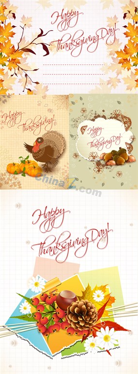 秋季创意卡片矢量设计图